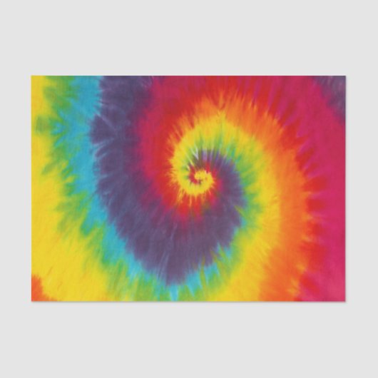 Rainbow Swirl Gefärbte Krawatte Groovy Cool Seidenpapier (Vorderseite)