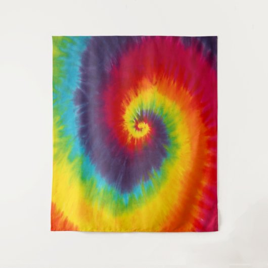 Rainbow Swirl Gefärbte Krawatte Groovy Cool Wandteppich (Vorderseite)