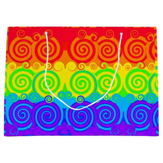 Rainbow Swirl-Geschenkbeutel Große Geschenktüte (Vorderseite)
