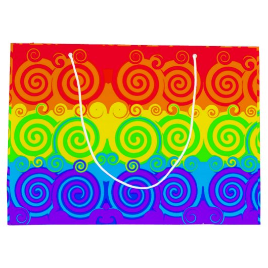 Rainbow Swirl-Geschenkbeutel Große Geschenktüte (Rückseite)
