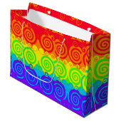 Rainbow Swirl-Geschenkbeutel Große Geschenktüte (Vorderseite Schrägansicht)