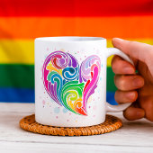 Rainbow Swirl Herz Kaffeetasse