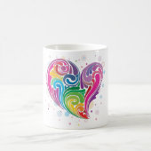 Rainbow Swirl Herz Kaffeetasse (Mittel)