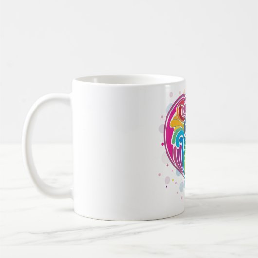Rainbow Swirl Herz Kaffeetasse (Links)