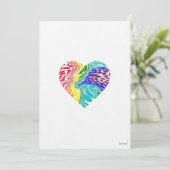 Rainbow Swirl Herzkarte Einladung (Stehend Vorderseite)