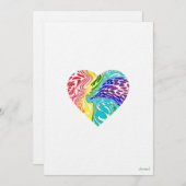Rainbow Swirl Herzkarte Einladung (Vorne/Hinten)