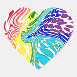 Rainbow Swirl Herzkleber Herz-Aufkleber