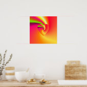 Rainbow Swirl Liebe Herz Poster (Küche)