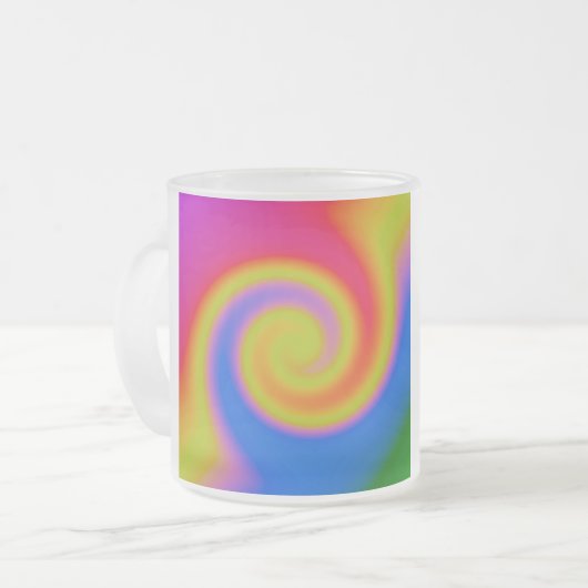 Rainbow Swirl Mattglastasse (Vorderseite Links)