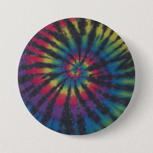 Rainbow Swirl mit Black Stripes Button (Vorderseite)