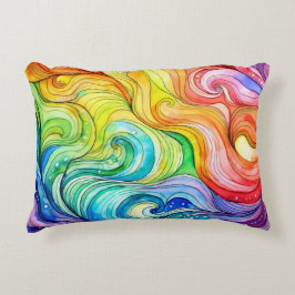 Rainbow Swirl Muster Dekokissen