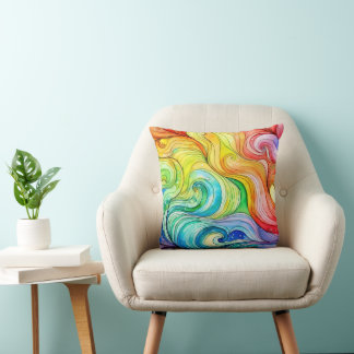Rainbow Swirl Muster Kissen