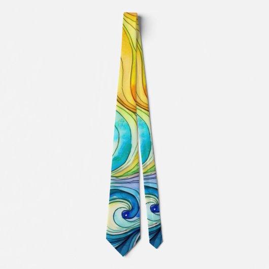 Rainbow Swirl Muster Krawatte (Vorderseite)