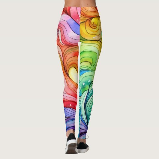 Rainbow Swirl Muster Leggings (Rückseite)