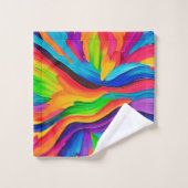 Rainbow Swirl Painting Badhandtuch Set (Waschlappen)