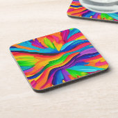 Rainbow Swirl Painting Getränkeuntersetzer (Linke Seite)