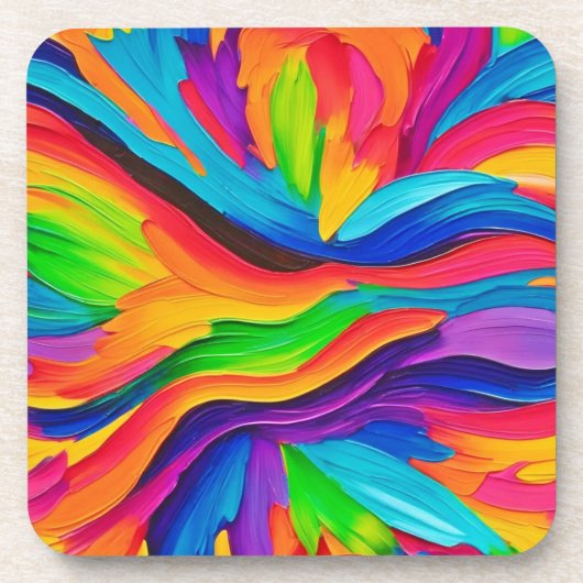 Rainbow Swirl Painting Getränkeuntersetzer (Vorderseite)