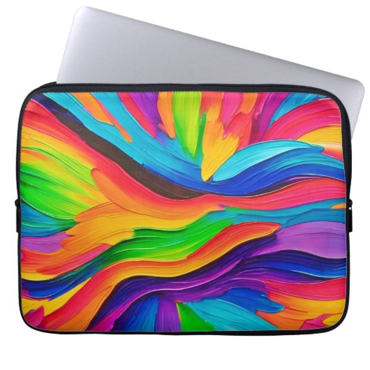 Rainbow Swirl Painting Laptopschutzhülle (Vorderseite)