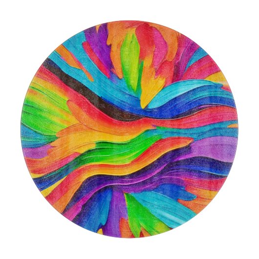 Rainbow Swirl Painting Schneidebrett (Vorderseite)