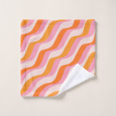 Rainbow Swirl Pink Orange Abstrakt Retro Sunshine Badhandtuch Set (Waschlappen)