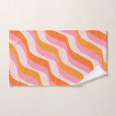 Rainbow Swirl Pink Orange Abstrakt Retro Sunshine Badhandtuch Set (Handtuch)