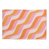 Rainbow Swirl Pink Orange Abstrakt Retro Sunshine Kissenbezug (Rückseite)