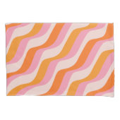 Rainbow Swirl Pink Orange Abstrakt Retro Sunshine Kissenbezug (Vorderseite)