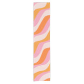 Rainbow Swirl Pink Orange Abstrakt Retro Sunshine Kurzer Tischläufer (Vorderseite)