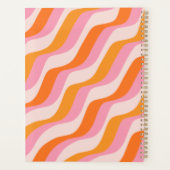 Rainbow Swirl Pink Orange Abstrakt Retro Sunshine Planer (Rückseite)