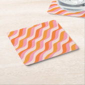 Rainbow Swirl Pink Orange Abstrakt Retro Sunshine Rechteckiger Pappuntersetzer (angewinkelt)