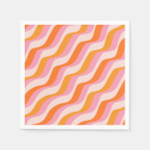 Rainbow Swirl Pink Orange Abstrakt Retro Sunshine Serviette (Vorderseite)