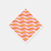 Rainbow Swirl Pink Orange Abstrakt Retro Sunshine Serviette (Ecke)
