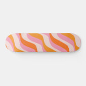 Rainbow Swirl Pink Orange Abstrakt Retro Sunshine Skateboard (Horizontal)