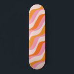 Rainbow Swirl Pink Orange Abstrakt Retro Sunshine Skateboard<br><div class="desc">Abstrakte Retrolinien - Abstrakter Regenbogen in Beige,  Rosa und Orange.</div>