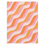 Rainbow Swirl Pink Orange Abstrakt Retro Sunshine Tischdecke (Vorderseite)