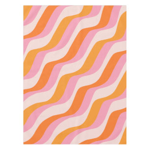 Rainbow Swirl Pink Orange Abstrakt Retro Sunshine Tischdecke