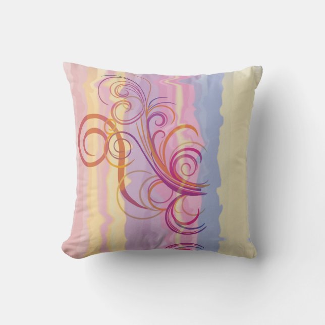 Rainbow Swirl Reversible Throw Kissen (Vorderseite)