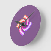 Rainbow Swirl Runde Wanduhr (Winkel)