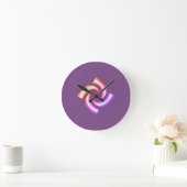 Rainbow Swirl Runde Wanduhr (Zuhause)