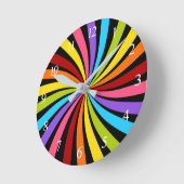 Rainbow Swirl Runde Wanduhr (Winkel)