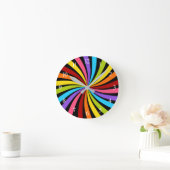 Rainbow Swirl Runde Wanduhr (Zuhause)