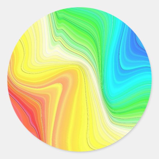 Rainbow Swirl Runder Aufkleber (Vorderseite)