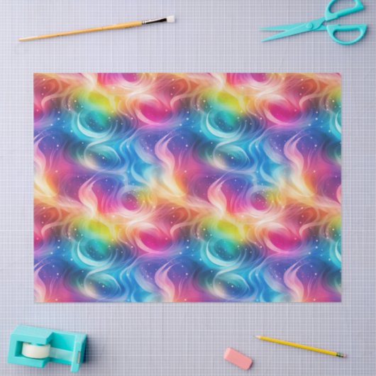 Rainbow Swirl Stardust Decoupage Seidenpapier (Basteln)