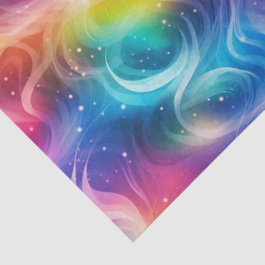 Rainbow Swirl Stardust Decoupage Seidenpapier (Detail)