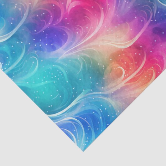 Rainbow Swirl Stardust Decoupage Seidenpapier (Detail)