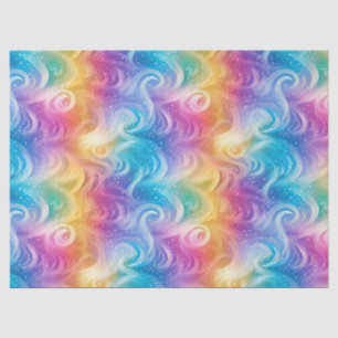 Rainbow Swirl Stardust Decoupage Seidenpapier