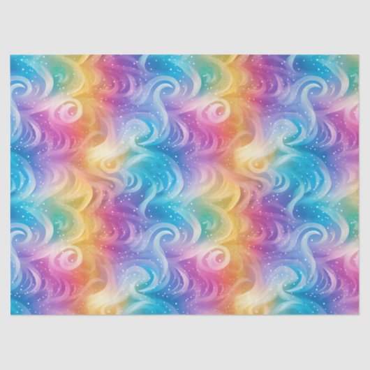 Rainbow Swirl Stardust Decoupage Seidenpapier (Vorderseite)