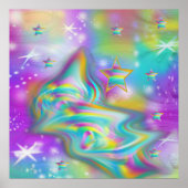 Rainbow Swirl & Stars Poster (Vorne)