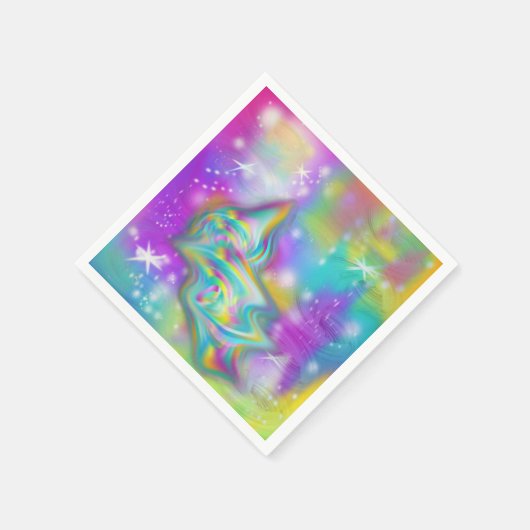 Rainbow Swirl & Stars Serviette (Ecke)