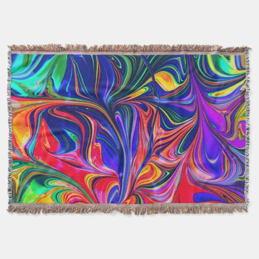 Rainbow Swirl Trippy Glow Stick Decke (Vorderseite)